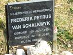 SCHALKWYK Frederik Petrus, van 1955-2012