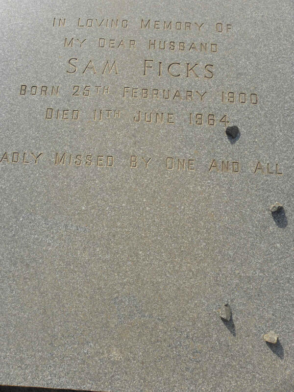 FICKS Sam 1900-1964