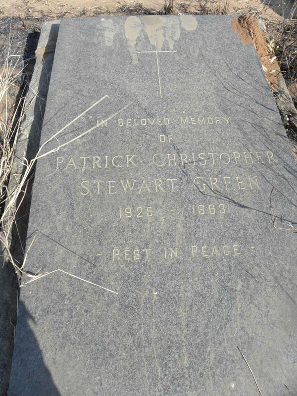 GREEN Patrick Christopher Stewart 1925-1968