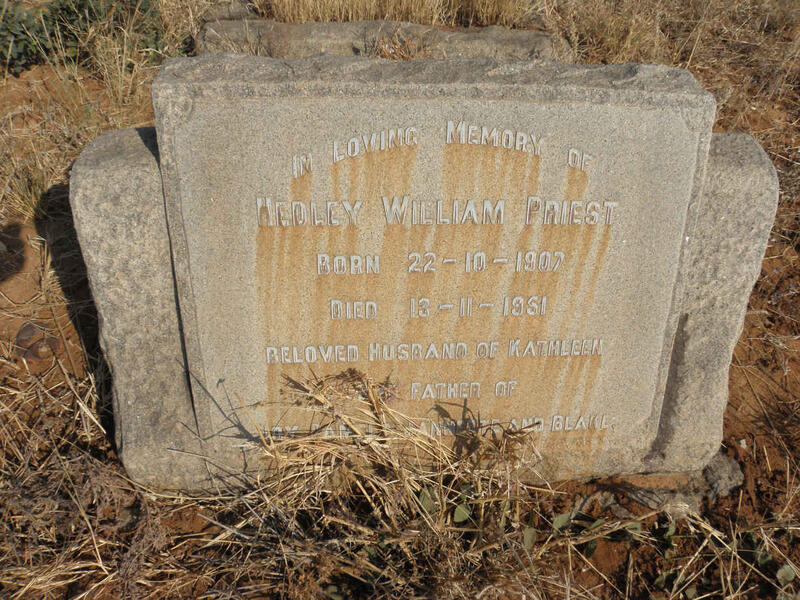 PRIEST Hedley William 1907-1951