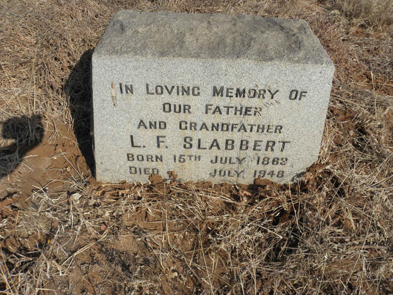 SLABBERT L.F. 1863-1948