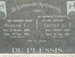 PLESSIS Roelof C., du 1895-1966 & Levina G.F. 1896-1961