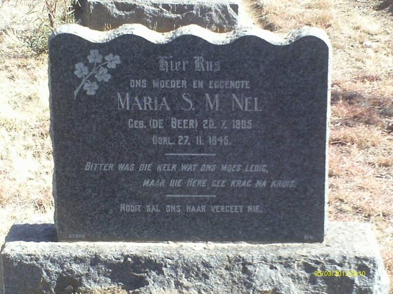 NEL Maria S.M., nee DE BEER 1905-1945