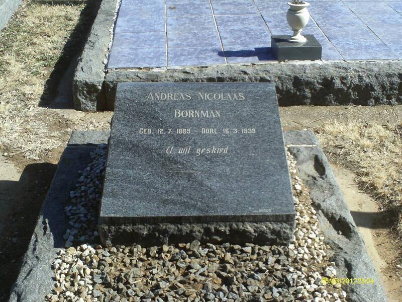 BORNMAN Andreas Nicolaas 1889-1935