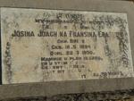 ERASMUS Josina Joachina Fransina geb BRITS 1894-1950