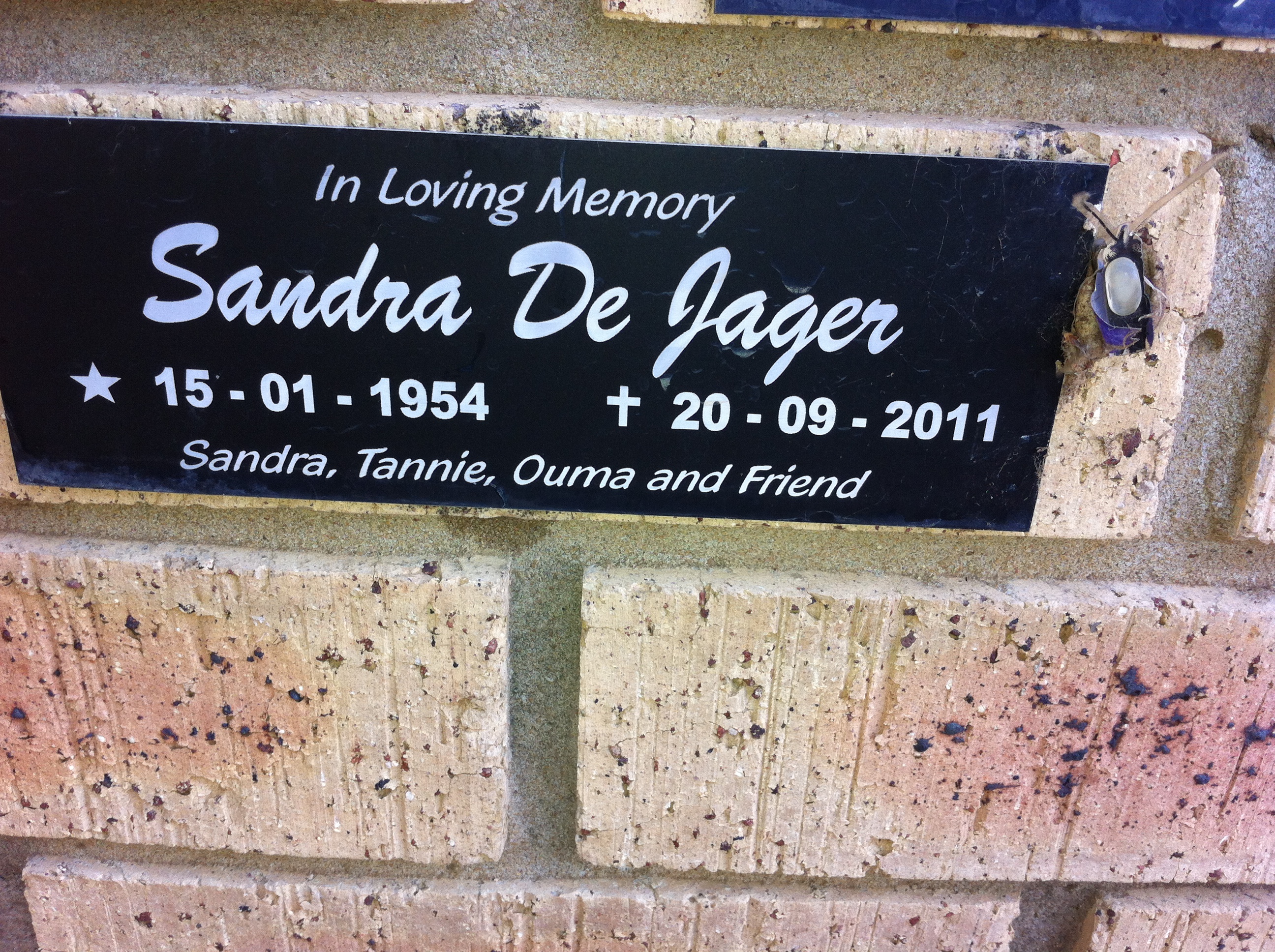 JAGER Sandra, de 1954-2011