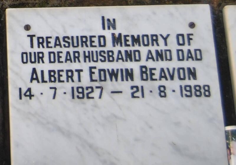 BEAVON Albert Edwin 1927-1988