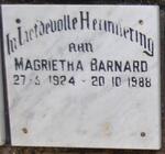 BARNARD Magrietha 1924-1988