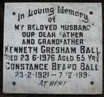 BALL Kenneth Gresham -1976 & Constance Beard -1921-1991