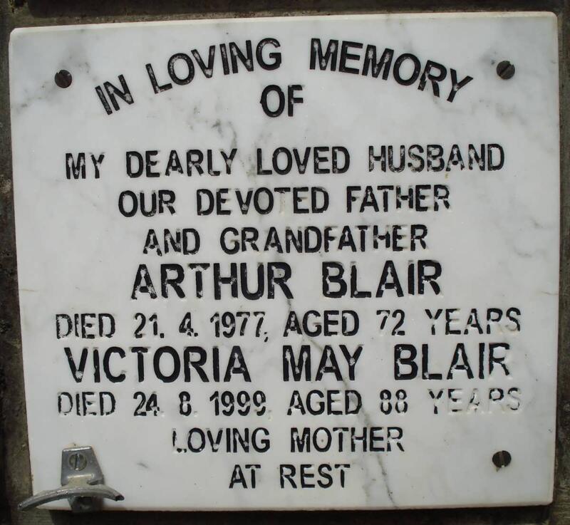 BLAIR Arthur -1977 & Victoria May -1999