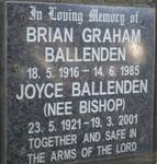 BALLENDEN Brian Graham 1916-1985 & Joyce BISHOP 1921-2001