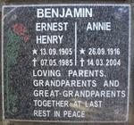 BENJAMIN Ernest Henry 1905-1985 & Annie 1916-2004