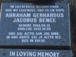 BENCE Abraham Gerhardus Jacobus 1949-2012