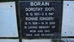 BORAIN Ronnie 1924-2000 & Dorothy 1921-1987