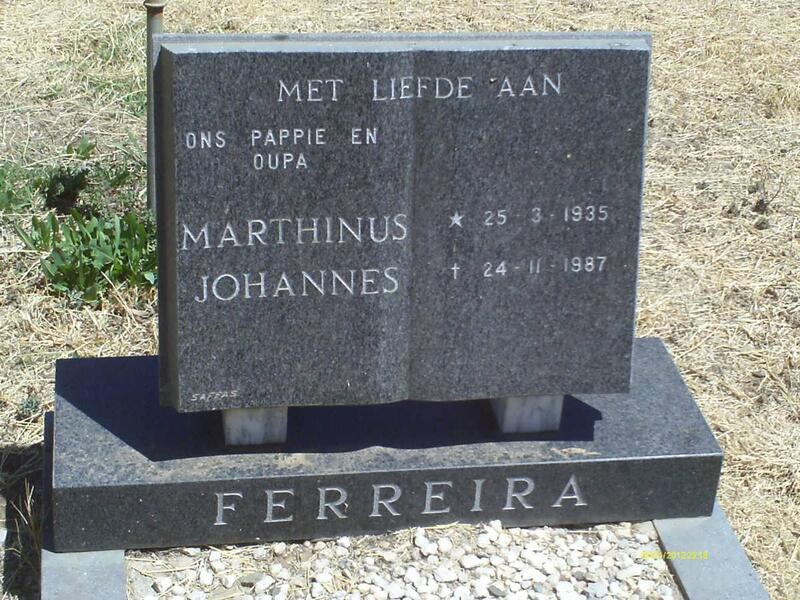FERREIRA Marthinus Johannes 1935-1987