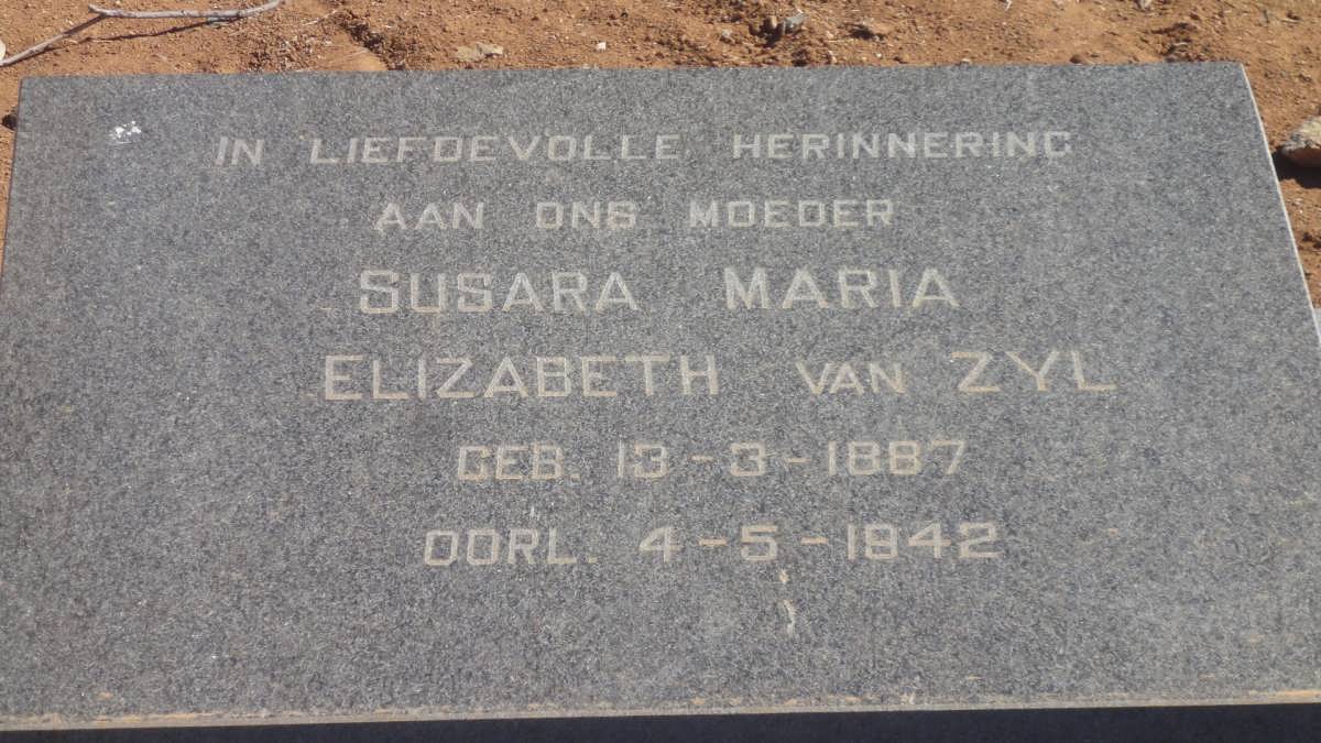 ZYL Susara Maria Elizabeth, van 1887-1942