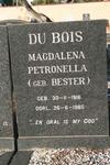 BOIS Johannes Francois Marius, du 1906-1988 & Magdalena Petronella BESTER 1916-1985