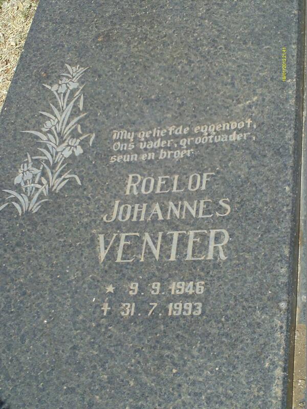 VENTER Roelof Johannes 1946-1993