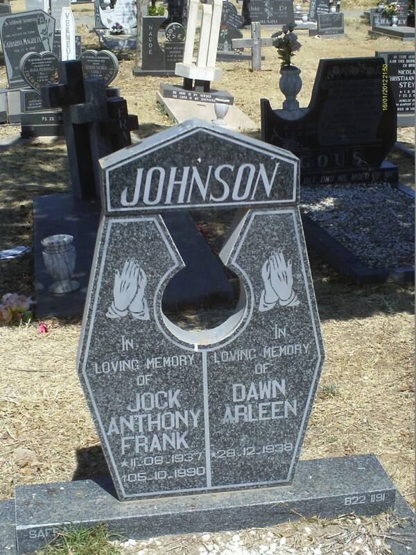 JOHNSON Jock Anthony Frank 1937-1990 & Dawn Arleen 1938-