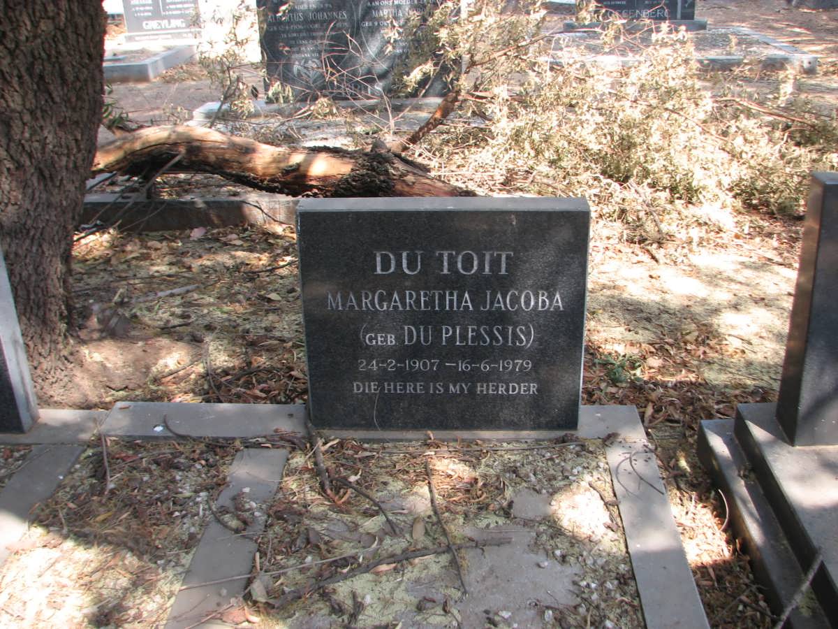 TOIT Margaretha Jacoba, du nee DU PLESSIS 1907-1979