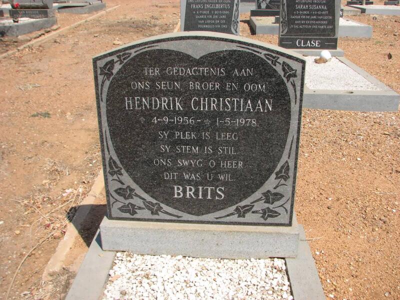 BRITS Hendrik Christiaan 1956-1978