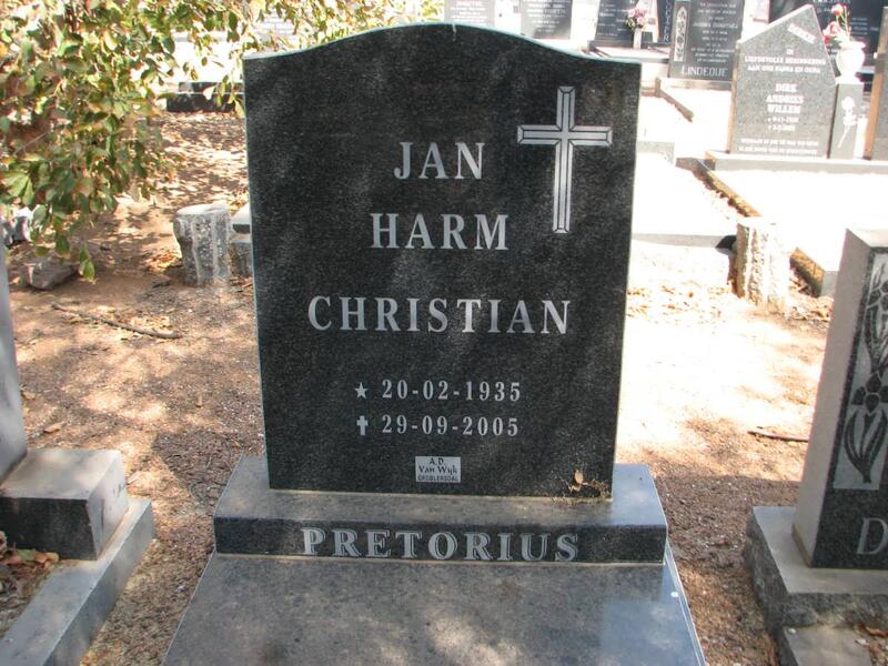 PRETORIUS Jan Harm Christian 1935-2005