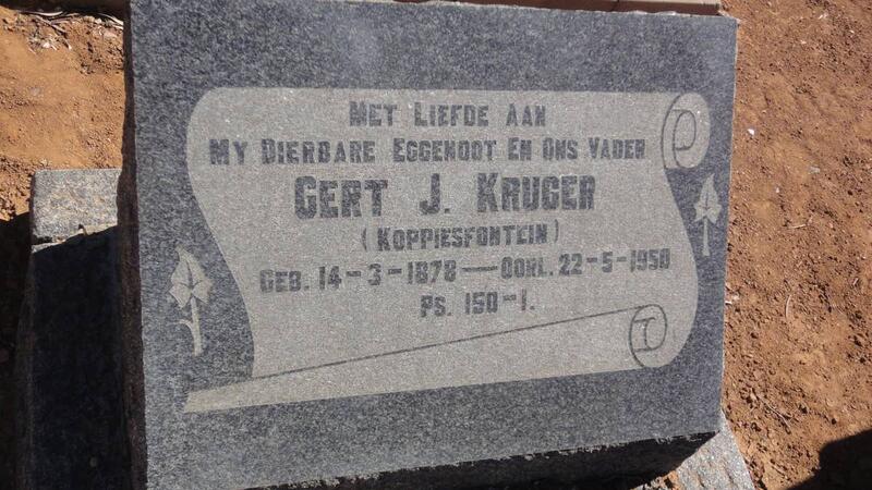 KRUGER Gert J. 1878-1950