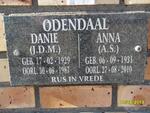 ODENDAAL J.D.M. 1929-1987 & A.S. 1931-2010