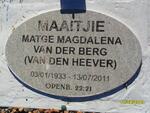 BERG Matge Magdalena, van der nee VAN DEN HEEVER 1933-2011