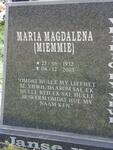 RENSBURG Maria Magdalena, Janse van 1932-2003