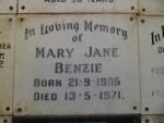 BENZIE Mary Jane 1905-1971