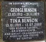 BENSON George 1912-1979 & Tina 1919-2009