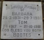 BOOTES Tom 1917-1981 & Barbara 1931-1980