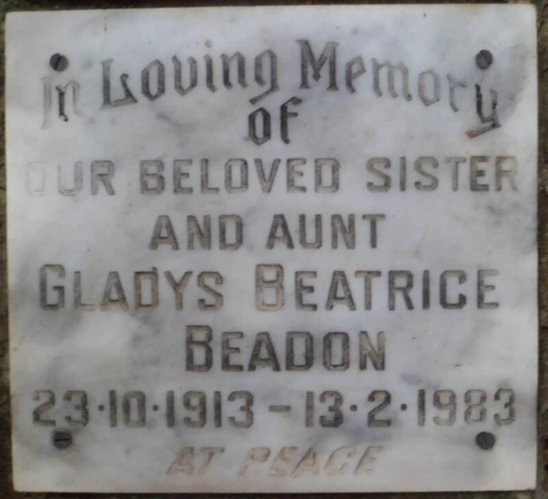 BEADON Gladys Beatrice 1913-1983