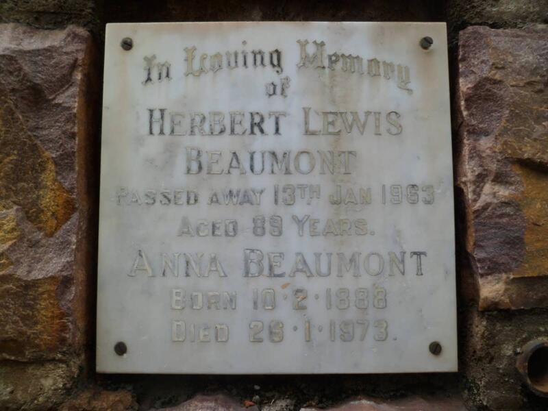 BEAUMONT Herbert Lewis -1963 & Anna 1888-1973