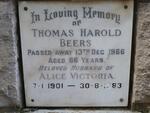 BEERS Thomas Harold -1966 & Alice Victoria 1901-1983