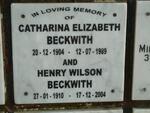 BECKWITH Henry Wilson 1910-2004 & Catharina Elizabeth 1904-1989
