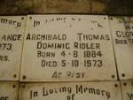 RIDLER Archibald Thomas Dominic 1884-1973