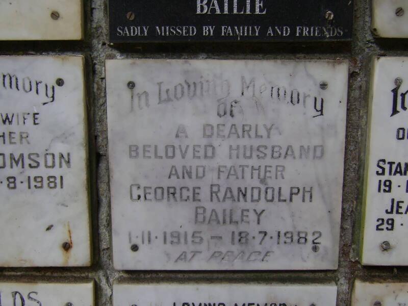 BAILEY George Randolph 1915-1982