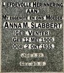 SLABBERT Anna M. nee VENTER 1900-1935