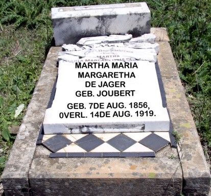 JAGER Martha Maria Margaretha, de nee JOUBERT 1856-1919