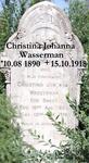 WASSERMAN Christina Johanna nee SWART 1890-1918