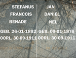 NEL Jan Daniel 1876-1911 :: BENADE Stefanus Francois 1892-1911