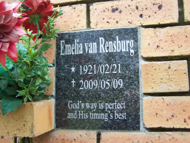 RENSBURG Emelia, van 1921-2009
