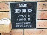 HENDRIKS Mari 1951-2005