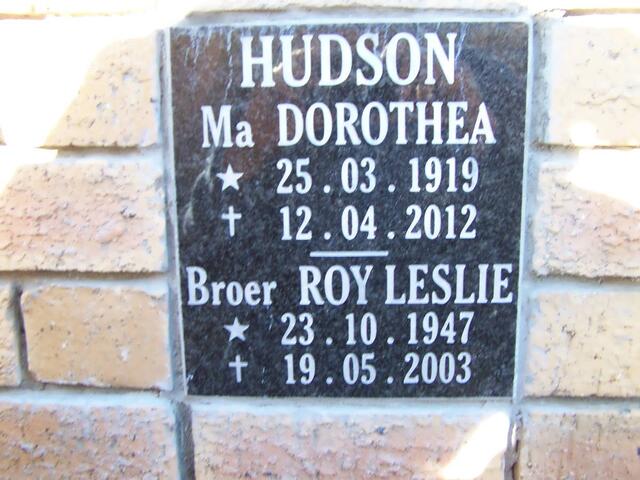 HUDSON Dorothea 1919-2012 :: HUDSON Roy Leslie 1947-2003