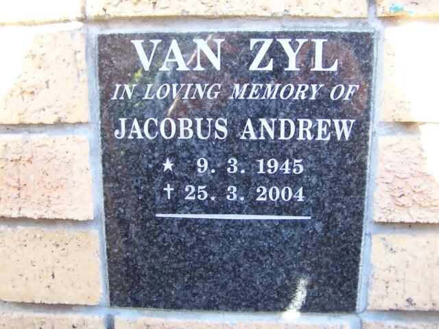 ZYL Jacobus Andrew, van 1945-2004