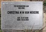 NIEKERK Christina M.M., van 1938-1958