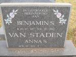 STADEN Benjamin S., van 1917-2002 & Anna S. 1922-
