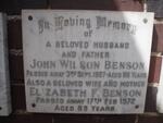 BENSON John Wilson -1967 & Elizabeth F. -1972